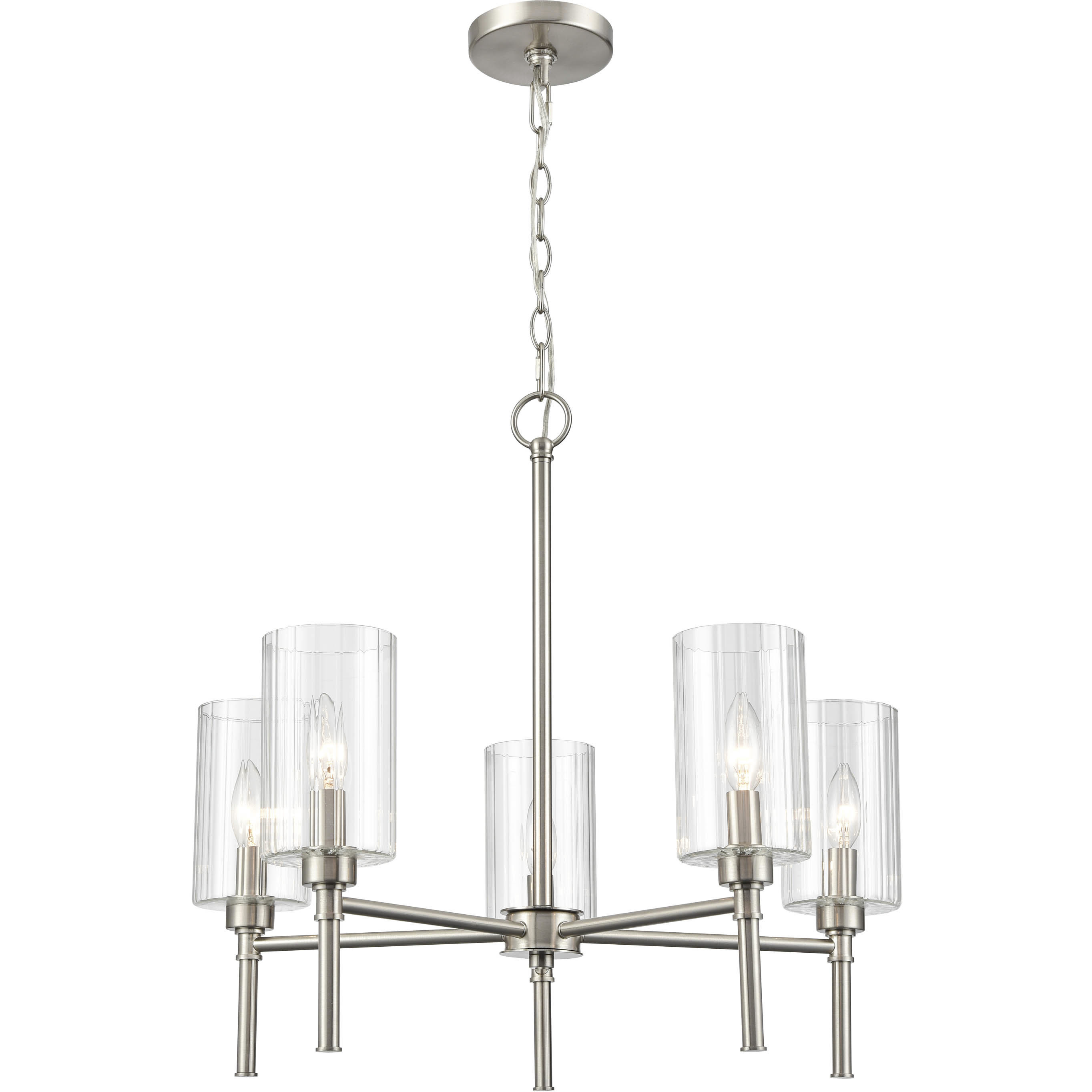 Chastine 5 Light 24 inch Brushed Nickel Chandelier Ceiling Light